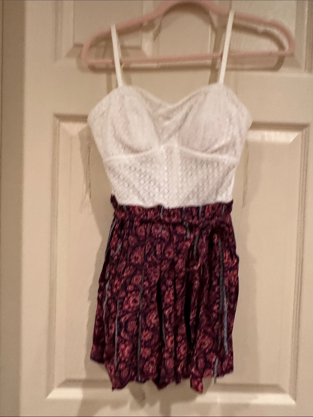 Lily Rose White Lace Bustier Romper